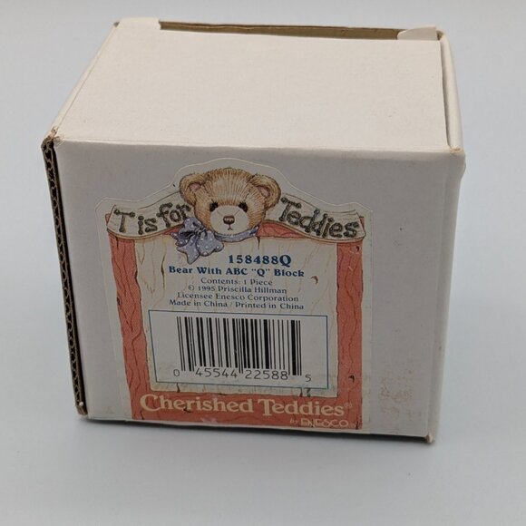 Cherished Teddies Bear with ABC "Q" Block (158488Q) 1995 - Picture 8 of 10